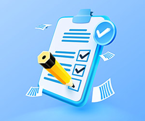 Checklist on clipboard - checking accuracy and information concept