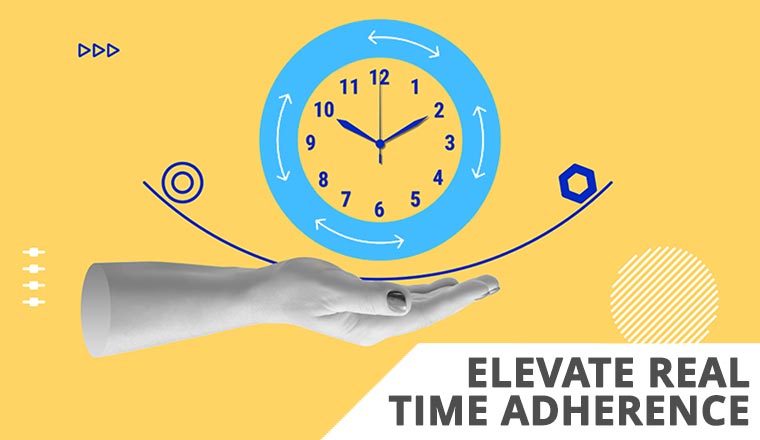 A hand with a clock - elevate real time adherence