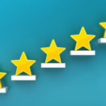 Steps to quality success with five steps with golden stars