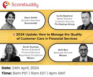 thumbnail advert promoting event Manage Customer Care Quality in Financial Services – Webinar