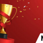 Trophy on red background - awards