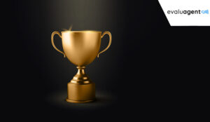 Award trophy on dark background