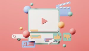 Video concept illustration with video player