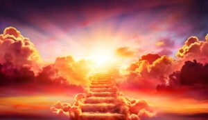 steps into the sunset and clouds
