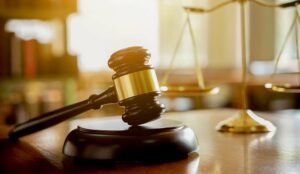 Judge gavel and base