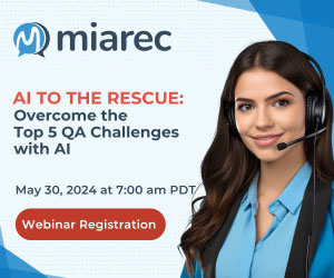 thumbnail advert promoting event Overcome the Top 5 Contact Center QA Challenges with AI – Webinar