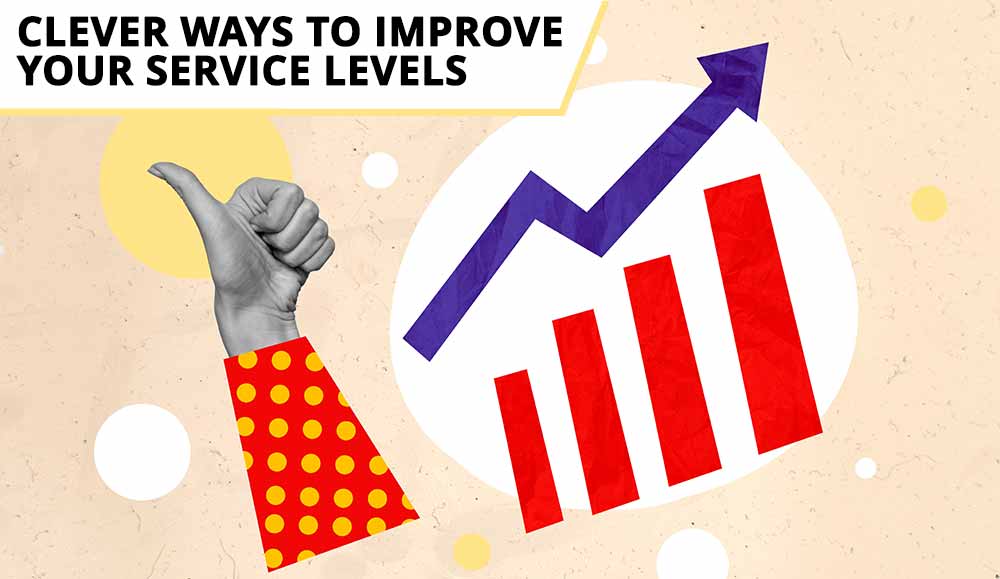 Thumbs up and graph showing increase - improve service level