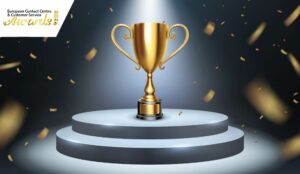 Trophy on a podium