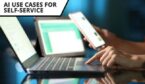 AI self service concept with person using multiple devices at home