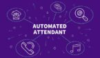 The word 'automated attendant' in the middle with different icons coming out