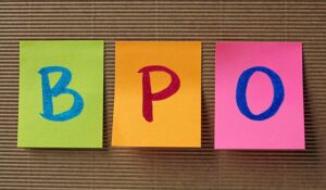 Post it notes with the words 'BPO' on them