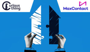 Acquisition concept with hands putting two arrows together
