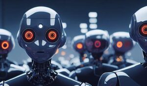 Lots of robots in a line