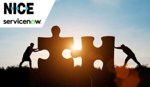 2 people pushing 2 jigsaw pieces together