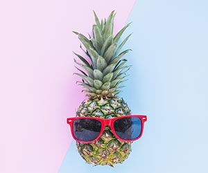 Pineapple with sun glasses on