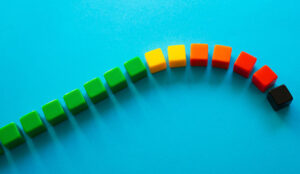 Green blocks turning to amber and red and going down