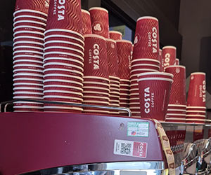 Image from Costa site visit showing machine with QR code