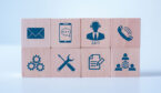 Contact Centre technology on wooden blocks