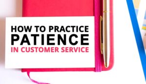 How to practice PATIENCE on white card lying on notepad