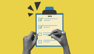 Clip board with a checklist on it