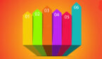 6 colourful poles
