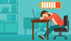 Employee sleeping at workplace.