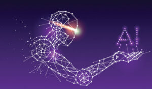 Line and dot of AI Technology