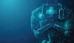 Close up of robot doctor with stethoscope