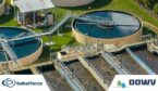 Aerial view of water treatment factory