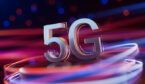 The word 5G in the middle of a colourful background