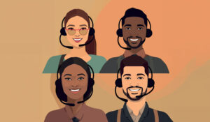 Four customer support agents