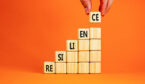Concept of building resilience with blocks with the word