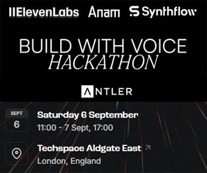 thumbnail advert promoting event Build with Voice x Hackathon