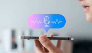 AI voice assistant technology concept