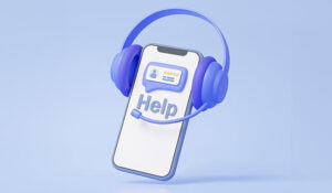 Phone with a headset on it