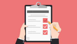 Person ticking of a checklist