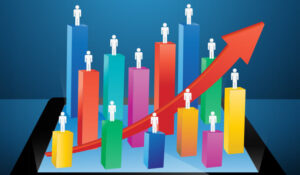 Increase arrow with figures around it