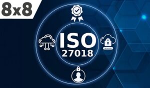 The word 'IOS 27018' Written in the middle of a circle