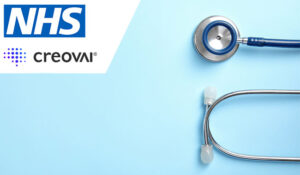 Stethoscope on blue background