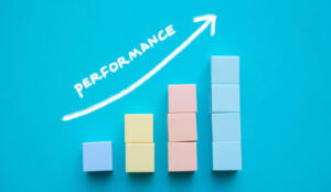 Arrow up and growing graph; Performance improvement concept