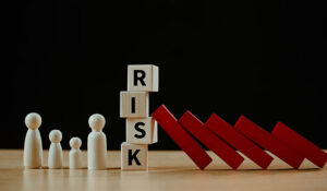 Risk management crisis analysis concept.