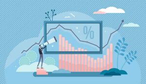 Big picture illustration. Info closeup inspection in flat tiny persons concept.