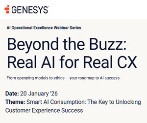 thumbnail advert promoting event Beyond the Buzz: Real AI for Real CX – Webinar