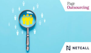 Magnifying glass showing recruitment process