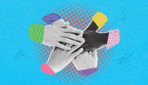 Unite concept with hands together