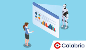 Human and Robot looking at a dashboard