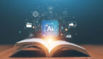 A book open with the word AI above it - AI Knowledge Management Concept