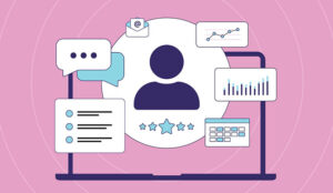 Customer service on digital channel illustration