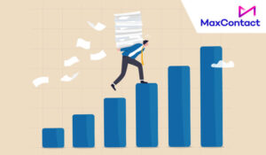Businessman carry heavy document paper step on growth graph