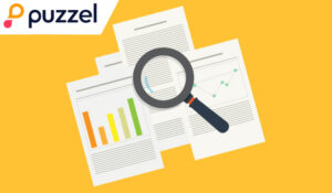 Magnifying glass over a report